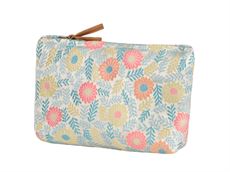 Pouch "Floral" - fersken/lime/tyrkis