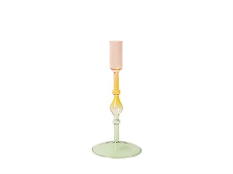 Glasstage 22 cm. - grøn/gul/pink