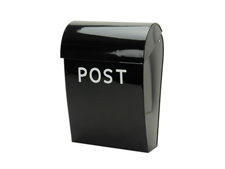 Postkasse stor, sort - uden lås