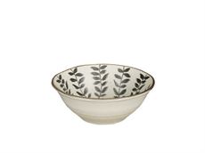 Keramik skål med bladranker - sort