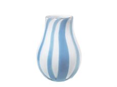 Vase "Ada" - hvid m. lyseblå striber
