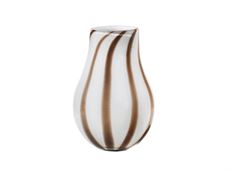 Vase "Ada" - hvid m. brune striber