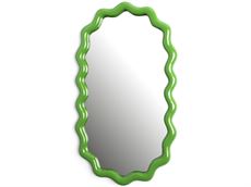 Spejl m. zigzag ramme - oval - grøn