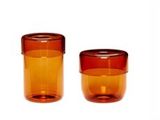 Opbevaringsglas - sæt af 2 - amber