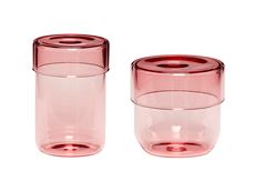 Opbevaringsglas - sæt af 2 - rosa