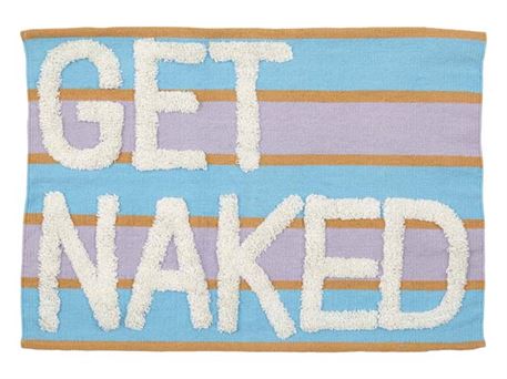 Bademåtte "Get naked" - blå/lilla