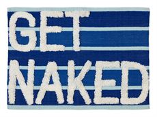 Bademåtte "Get naked" - blå