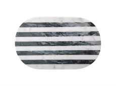 Oval marmorplade - stribet