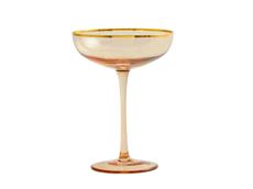 Cocktailglas med guldkant - fersken