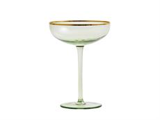 Cocktailglas med guldkant - grøn