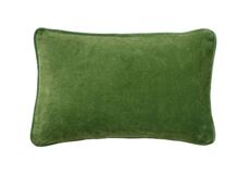 Velour pude - grøn - 33x50 cm.