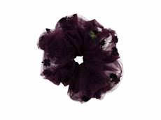 Scrunchie "Clover" - Blomme og sort