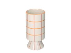 Ternet keramikvase - orange/rosa