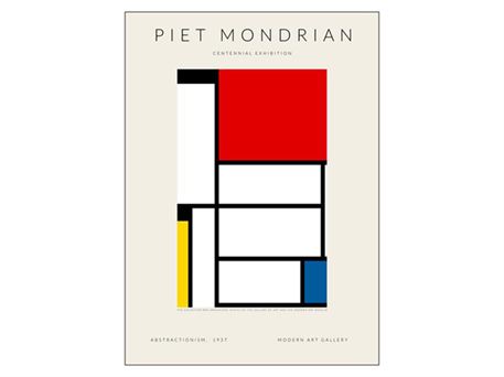 Plakat "Piet Mondriaan - Centennial exhibition art"  30x40 cm.