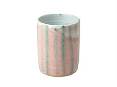 Håndlavet keramik krus - rosa stribe