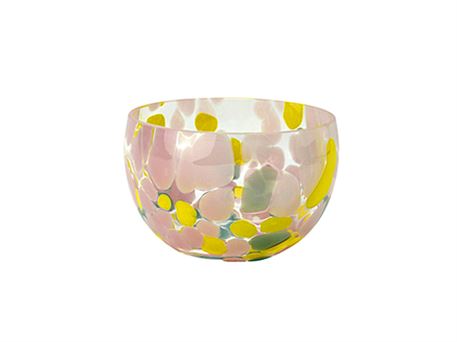 Krystalskål "konfetti" - rosa/turkisgrøn/gul