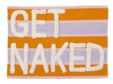 Bademåtte "Get naked" - orange/lilla