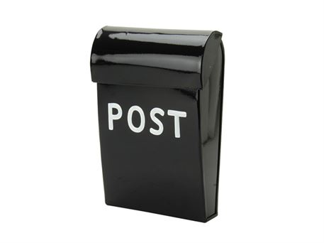 Sort mini postkasse i flot design. Find farverige postkasser hos Dame.