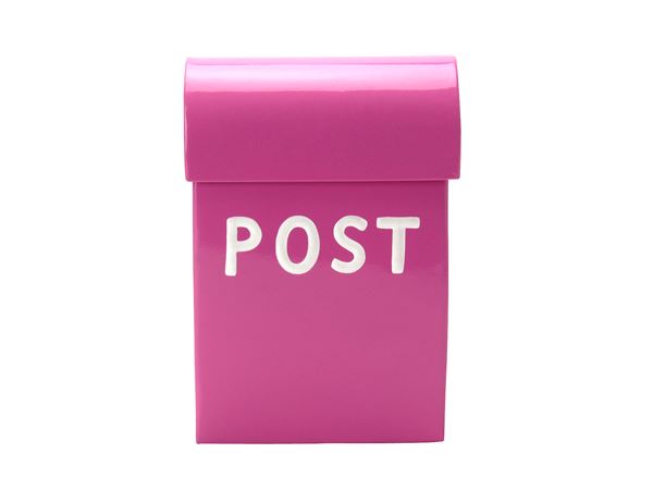 Smøre Caius Gennemvæd Pink mini postkasse | Find farverige postkasser hos her!
