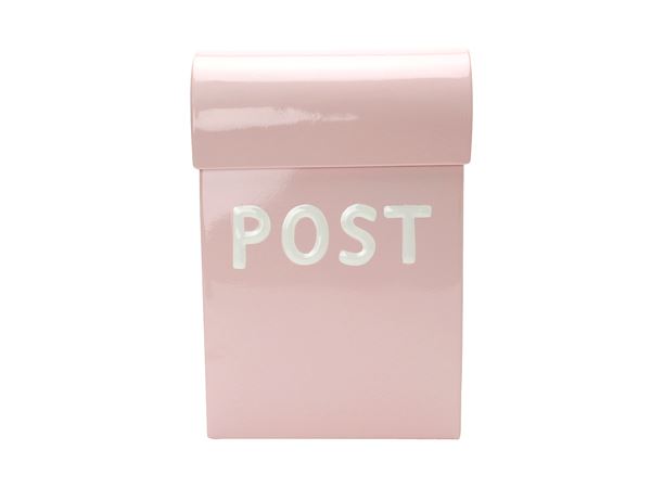 Rosa postkasse i flot design. farverige postkasser hos Notre Dame.