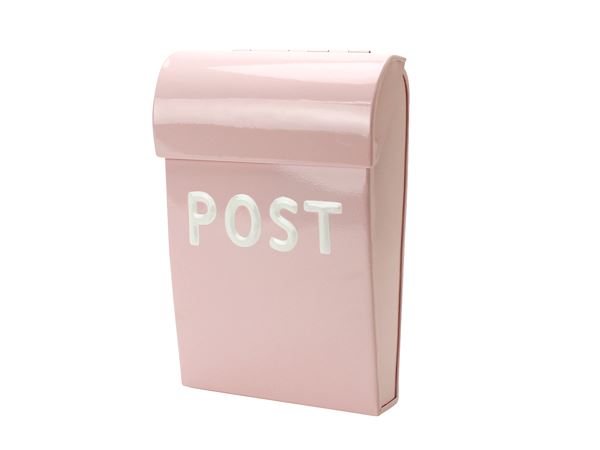 Rosa postkasse i flot design. farverige postkasser hos Notre Dame.